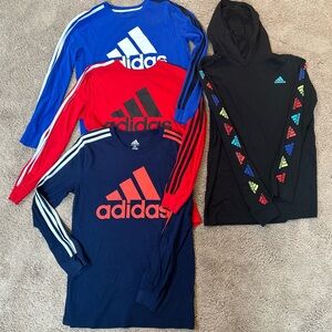 Adidas boys youth large long sleeve T-shirts/hoodie bundle